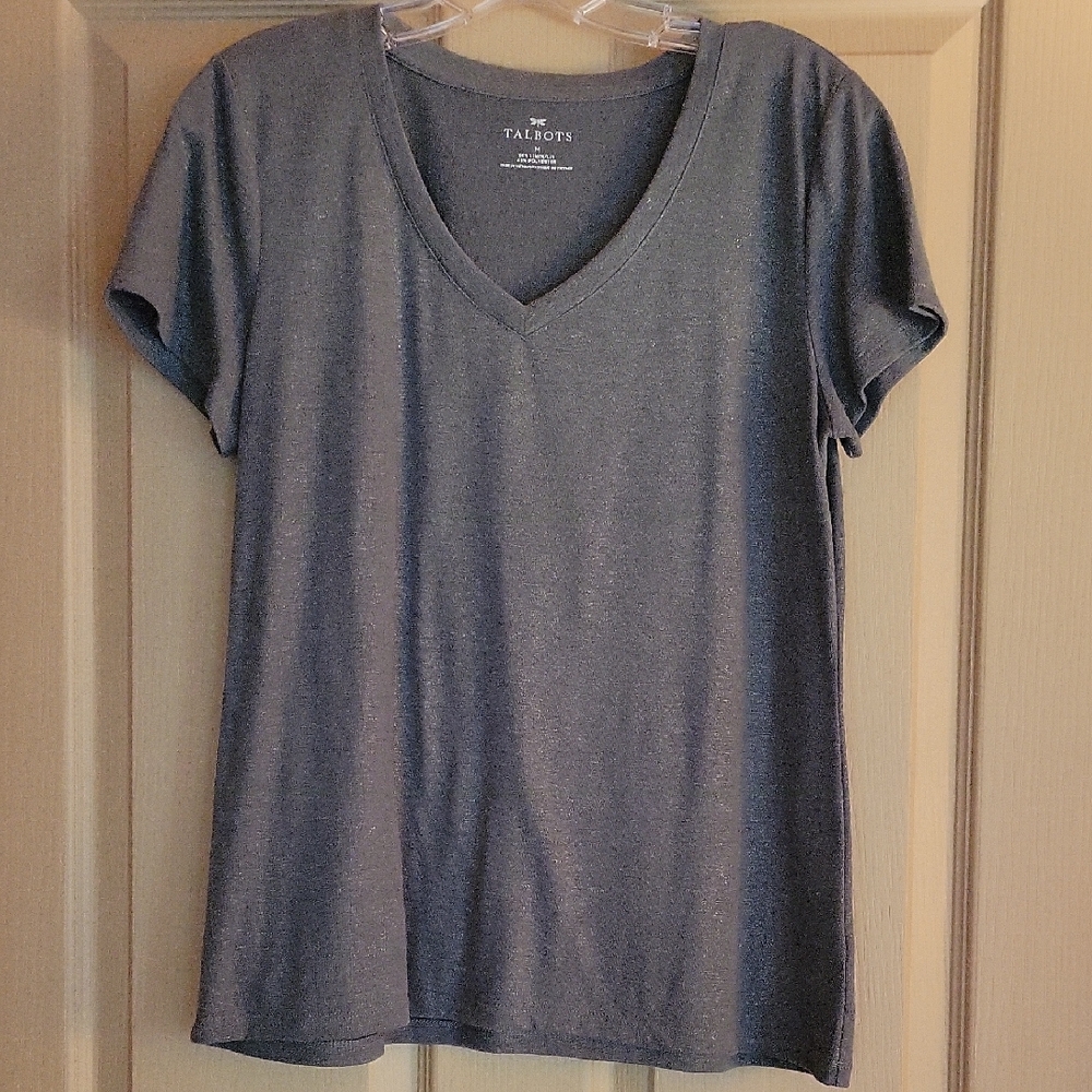 Talbots Dark Green V-Neck Short Sleeve Tee